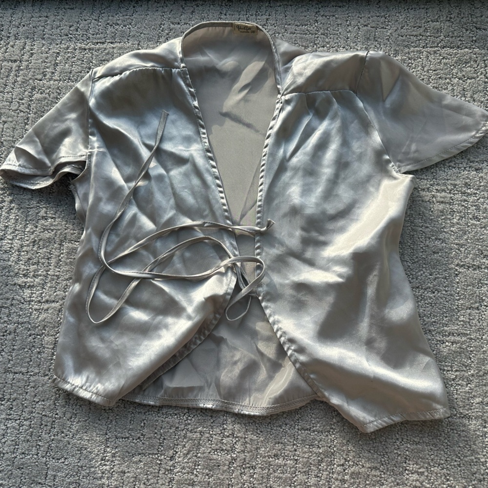 Brandy Melville Light Gray Satin Top